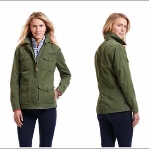 Vineyard Vines Army Green Utility Rain Jacket Waxed Cotton Military Chore Small